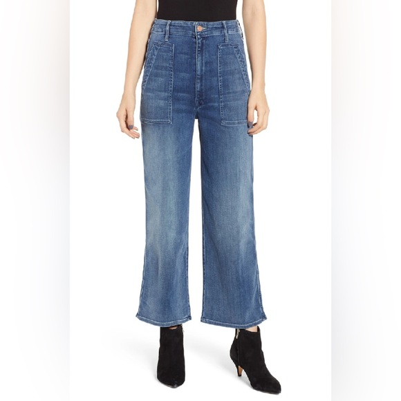 MOTHER DENIM THE PATCH POCKET GREASER JEANS Cropped Wide Leg- Everything We Keep - Picture 10 of 16